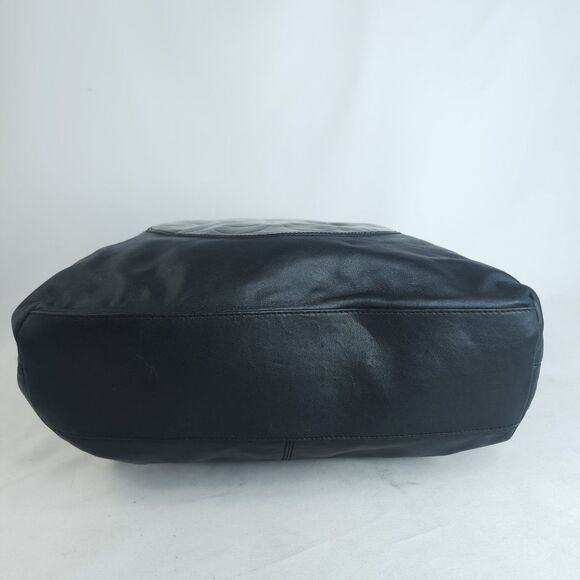 COACH Laura F18336 Large Logo Designer Black Leather Tote Shoulder Bag Purse - Picture 3 of 16